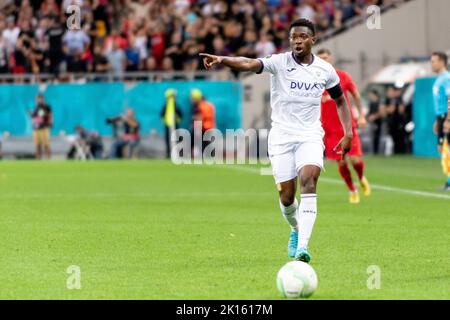 Bucharest, Romania. 15th Sep, 2022. September 15, 2022: Francis Amuzu #7 of RSC Anderlecht during of the UEFA Europa Conference League group B match between FCSB Bucharest and RSC Anderlecht at National Arena Stadium in Bucharest, Romania ROU. Catalin Soare/Cronos Credit: Cronos/Alamy Live News Stock Photo