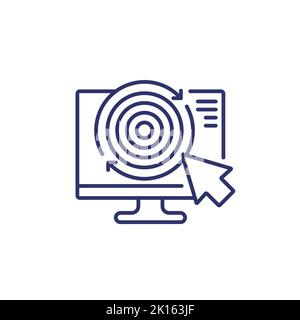 retargeting, online marketing line icon Stock Vector