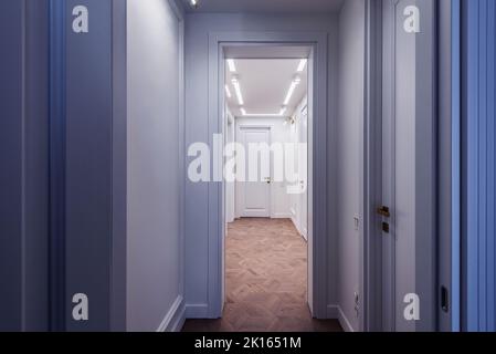 Interior of the corridor in the luxury rich apartments. Stock Photo