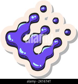Hand drawn Printing raster dots icon in sticker style vector illustration Stock Vector