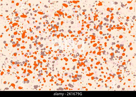 Colorful Abstract background made of paint droplets, blots and splashes. Pink, orange, brown colors. Vector illustration Stock Vector