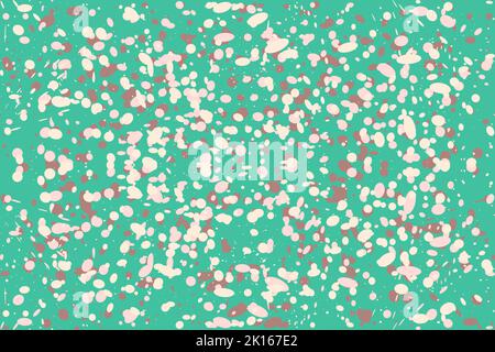 Colorful Abstract background made of paint droplets, blots and splashes. Green, pink and brown colors. Vector illustration Stock Vector
