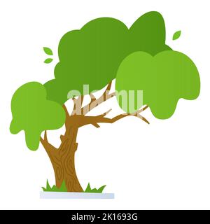 Leafy green tree - modern flat design style single isolated image Stock Vector