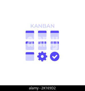 Kanban lean method vector icon Stock Vector