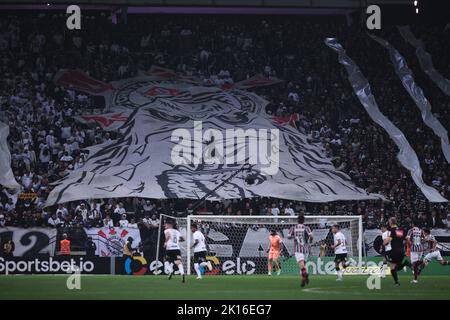 Sao Paulo, Brazil. 15th Sep, 2022. SP - Sao Paulo - 09/15/2022 - COPA DO BRASIL 2022, CORINTHIANS X FLUMINENSE - General view of the Arena Corinthians stadium for the match between Corinthians and Fluminense for the Copa do Brasil 2022 championship. Photo: Ettore Chiereguini/AGIF/Sipa USA Credit: Sipa USA/Alamy Live News Stock Photo