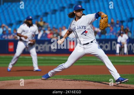 Toronto Blue Jays' Kevin Gausman plays during a baseball game, Wednesday,  Sept. 21, 2022, in Philadelphia. (AP Photo/Matt Slocum Stock Photo - Alamy