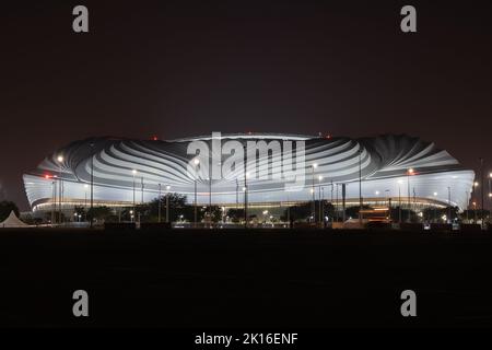 Doha, Qatar - September 15, 2022: Al Janoub Stadium is located in the southern city of Al Wakrah, Doha. Al Janoub stadium is one of the eight stadiums Stock Photo