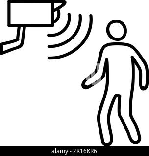 Motion sensor icon. Hand drawn vector illustration. Editable line stroke. Stock Vector