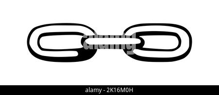 Chain as symbol of unity and cooperation. Sketch of metal chains. Vector illustration isolated in white background Stock Vector