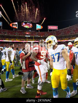 Los Angeles Chargers linebacker Joey Bosa (97) in an NFL football game  Sunday, Jan. 8, 2023, in Denver. (AP Photo/David Zalubowski Stock Photo -  Alamy