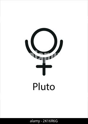 Pluto Symbol of Planets. Solar system for astrology, astronomy. Vector illustration. Stock Vector