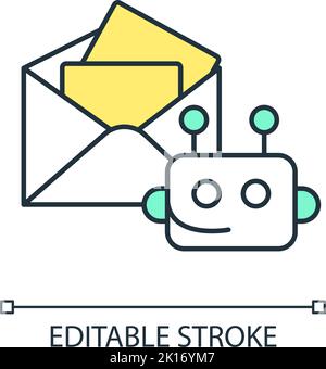 Chatbot notifications RGB color icon Stock Vector