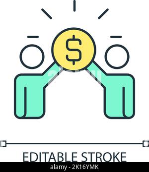 Business cooperation for profit increasing RGB color icon Stock Vector