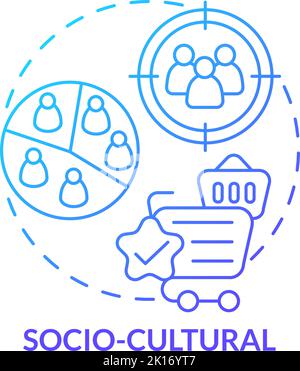 Socio cultural blue gradient concept icon Stock Vector