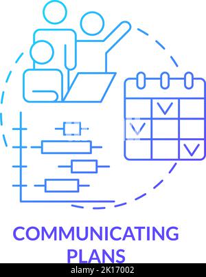 Communicating plans blue gradient concept icon Stock Vector