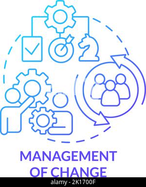 Management of change blue gradient concept icon Stock Vector
