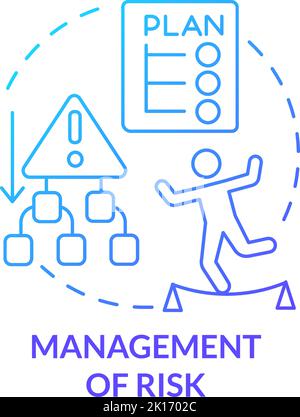Management of risk blue gradient concept icon Stock Vector