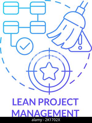 Lean project management blue gradient concept icon Stock Vector