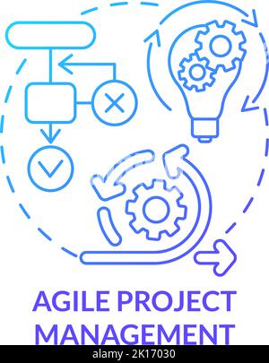 Agile project management blue gradient concept icon Stock Vector