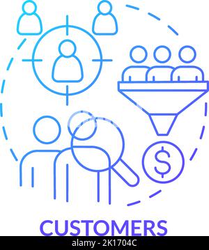 Customers blue gradient concept icon Stock Vector