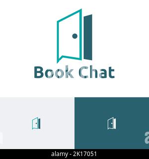 Book Chat Hotel Door Message Order Logo Stock Vector