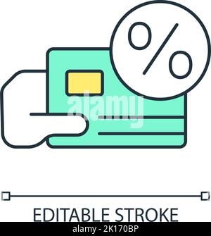Credit card rate RGB color icon Stock Vector