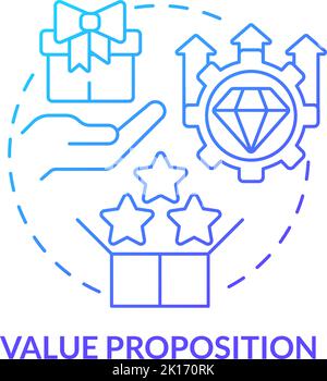 Value proposition blue gradient concept icon Stock Vector