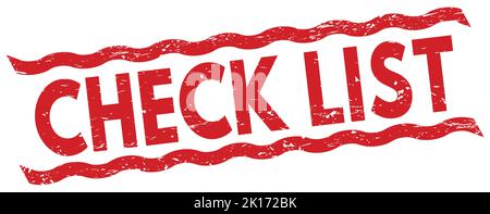 CHECK LIST text written on red rectangle stamp sign Stock Photo - Alamy