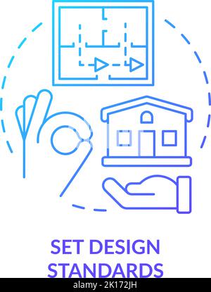 Set design standards blue gradient concept icon Stock Vector