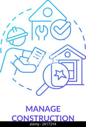 Manage construction blue gradient concept icon Stock Vector
