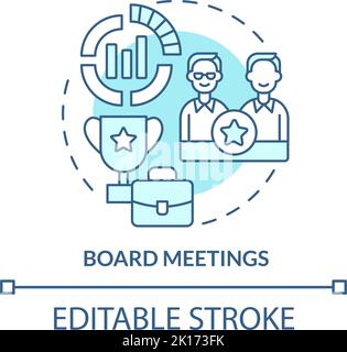 Board meetings turquoise concept icon Stock Vector