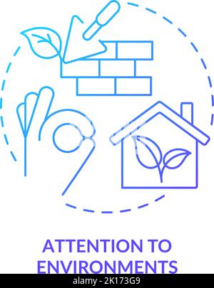 Attention to environments blue gradient concept icon Stock Vector