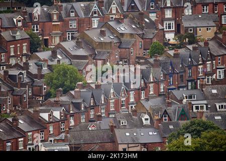 Sheffield South Yorkshire, Ecclesall Road, and hosing stock in the Greystones area Stock Photo