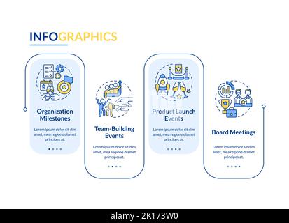 Corporate events examples rectangle infographic template Stock Vector