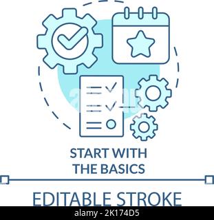 Start with basics turquoise concept icon Stock Vector