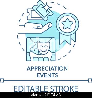 Appreciation events turquoise concept icon Stock Vector