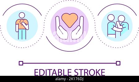 Showing love and affection loop concept icon Stock Vector