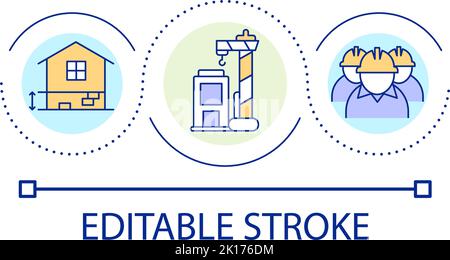 Residential house construction loop concept icon Stock Vector