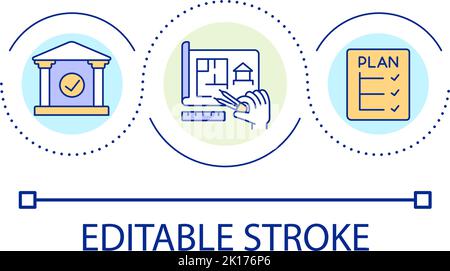 Approving housing plan loop concept icon Stock Vector