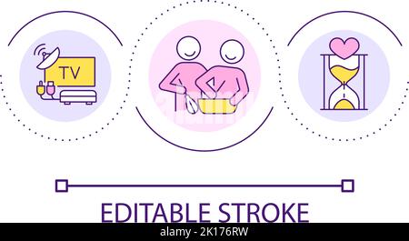 Relationship goals loop concept icon Stock Vector