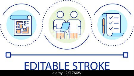 Create plan of building loop concept icon Stock Vector