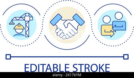 Partnership in housing development loop concept icon Stock Vector