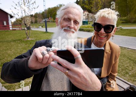 Couple taking selfie Stock Photo