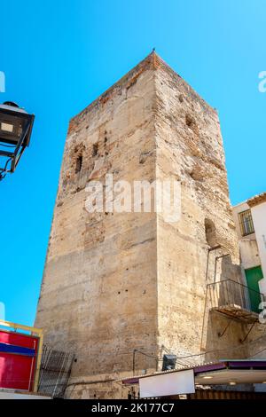 Torre del Pimentel, historic Tower in old town of Torremolinos. Malaga province, Costa del Sol, Andalusia, Spain Stock Photo