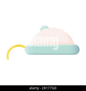 Device PC Mouse 3D Icon Vector Illustration on White Background Stock Vector