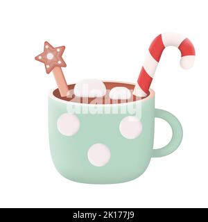 Christmas candy canes in cup on white background Stock Photo - Alamy