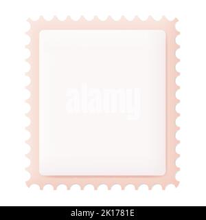 Empty Postage Stamp 3D Icon Vector Illustration on White Background Stock Vector