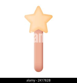 Magic Wand 3D Icon Vector Illustration on White Background Stock Vector