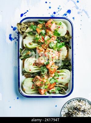 Meat baked with vegetables Stock Photo