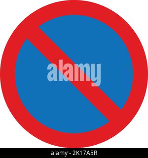 No waiting, The Highway Code Traffic Sign, Signs giving orders, Signs with red circles are mostly prohibitive. Plates below signs qualify their messag Stock Vector